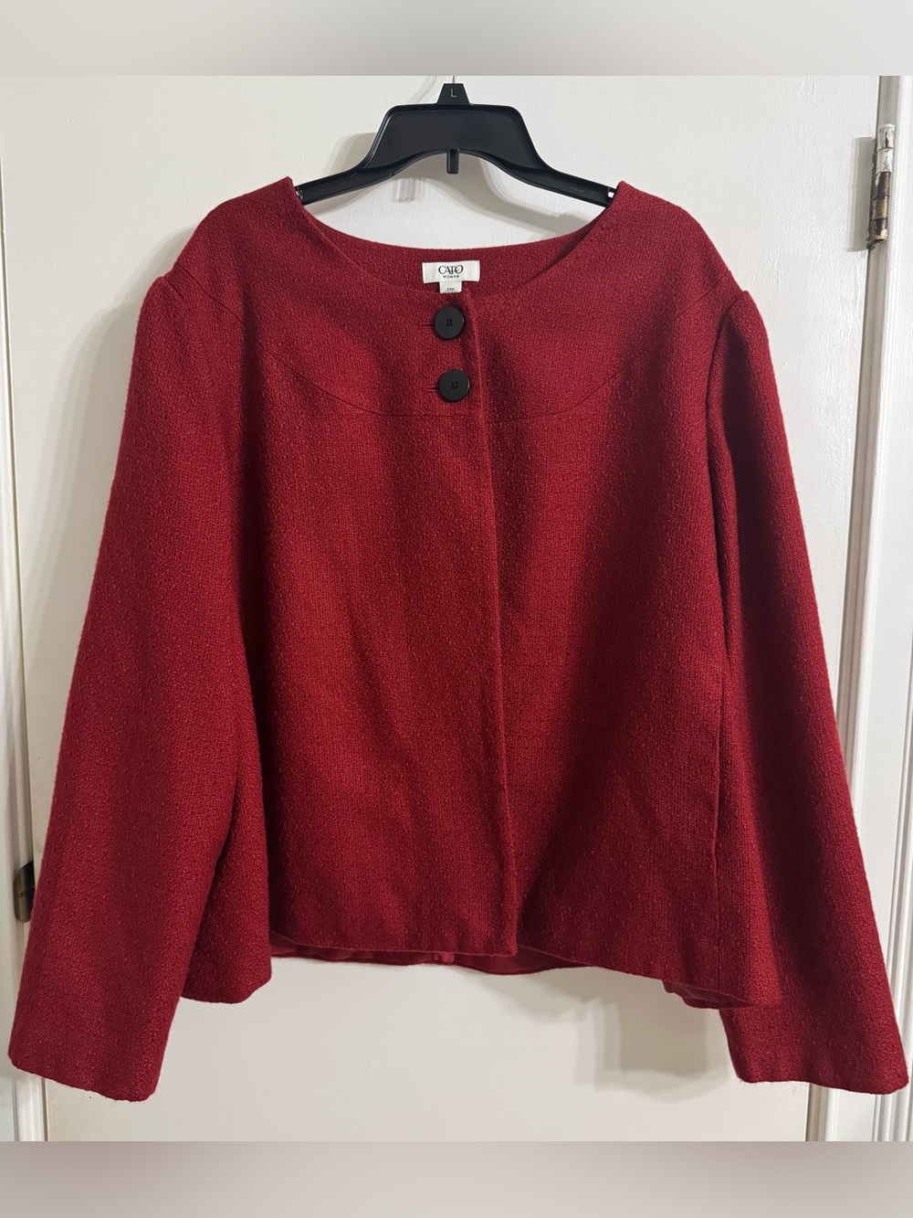 Cato Deep Red Boxy Jacket with Button Front